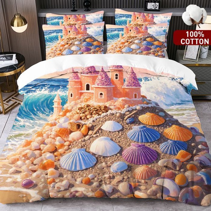 91家纺网 家纺一手货源 找家纺 全棉数码印花被套套件/一件定制pod模式jit跨境单品一件代发shein亚马逊速卖通24小时内发货