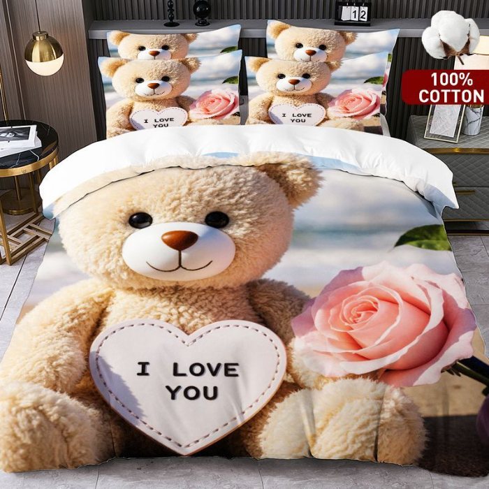 91家纺网 家纺一手货源 找家纺 全棉数码印花被套套件/一件定制pod模式jit跨境单品一件代发shein亚马逊速卖通24小时内发货