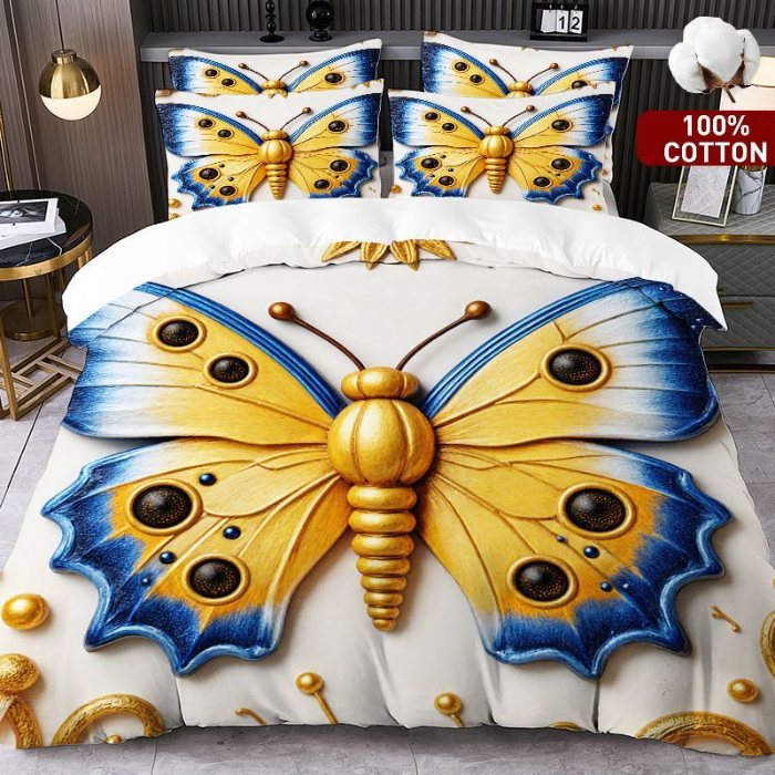 91家纺网 家纺一手货源 找家纺 全棉数码印花被套套件/一件定制pod模式jit跨境单品一件代发shein亚马逊速卖通24小时内发货