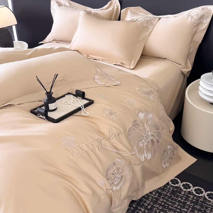 91家纺网 家纺一手货源 找家纺 （总）2026新款全棉长绒棉四件套刺绣高端轻奢床上用品-梦幻