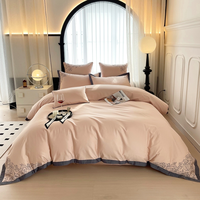 91家纺网 家纺一手货源 找家纺 100S100支全棉皇妃缎四件套长绒棉直播爆款