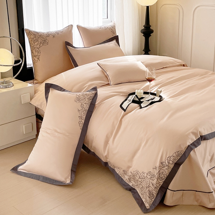 91家纺网 家纺一手货源 找家纺 100S100支全棉皇妃缎四件套长绒棉直播爆款