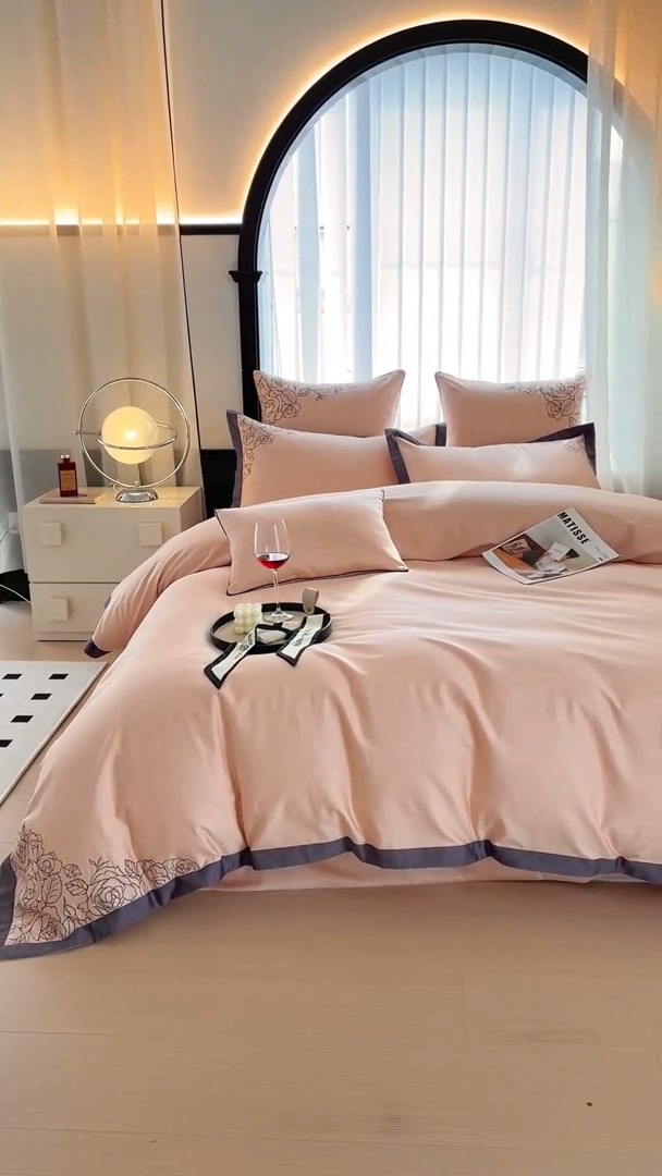 91家纺网 家纺一手货源 找家纺 100S100支全棉皇妃缎四件套长绒棉直播爆款