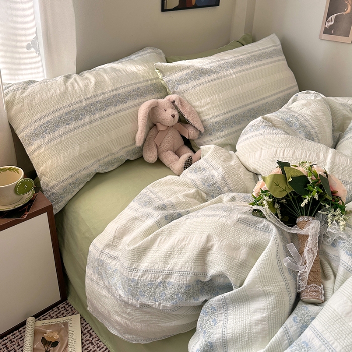 91家纺网 家纺一手货源 找家纺 （总）艾咪-Amy ntmy 2026新款全棉纯棉色织提花四件套-花蔓