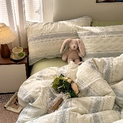 91家纺网 家纺一手货源 找家纺 （总）艾咪-Amy ntmy 2026新款全棉纯棉色织提花四件套-花蔓,花蔓粉薇,花蔓蓝薇,花蔓紫薇,蓝楹绿藤,紫堇绿藤,花蔓红莓