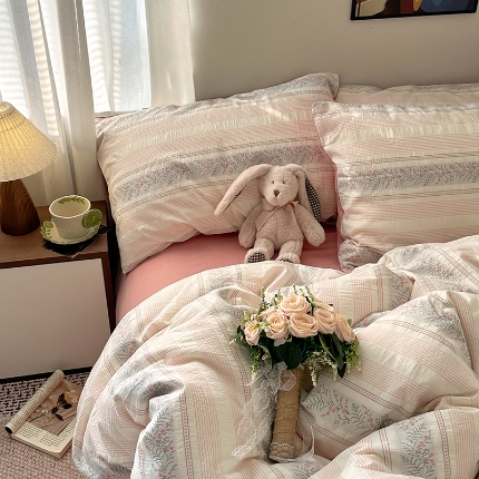 91家纺网 家纺一手货源 找家纺 （总）艾咪-Amy ntmy 2026新款全棉纯棉色织提花四件套-花蔓