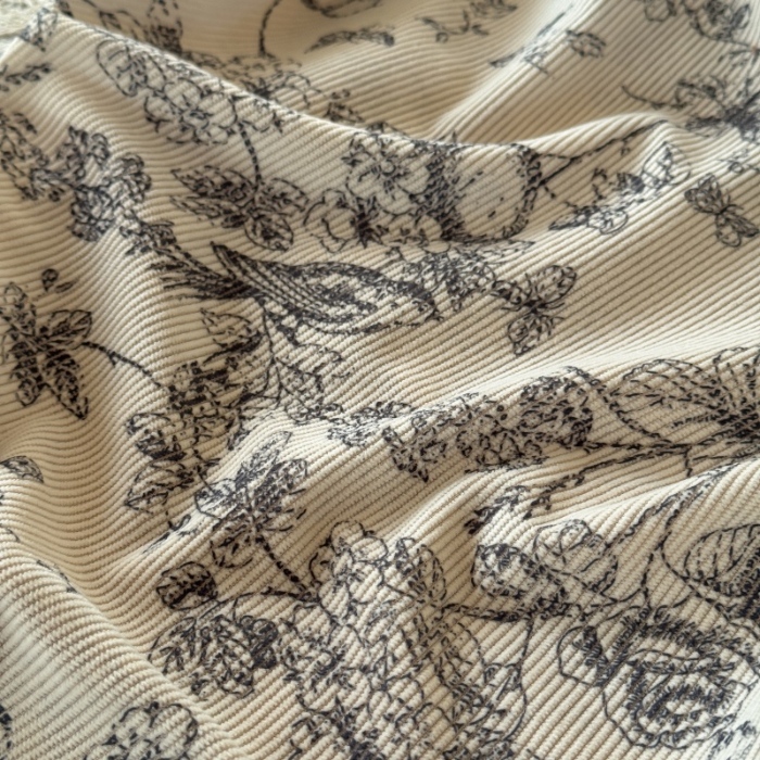 91家纺网 家纺一手货源 找家纺 惯盈家纺 2026新款法式复古灯芯绒印花全棉花边床裙款全棉四件套-素写（含买家秀） 素写-卡其