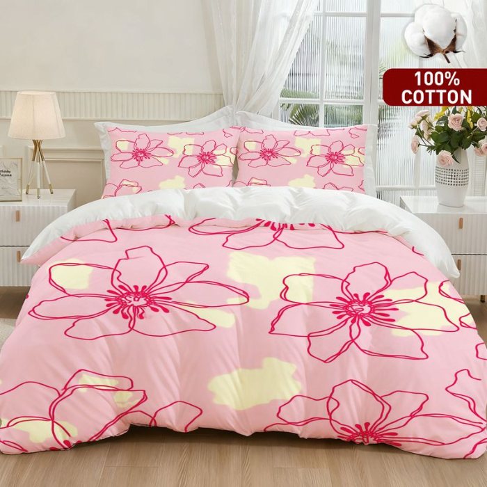 91家纺网 家纺一手货源 找家纺 全棉数码印花被套套件/一件定制pod模式jit跨境单品一件代发shein亚马逊速卖通24小时内发货