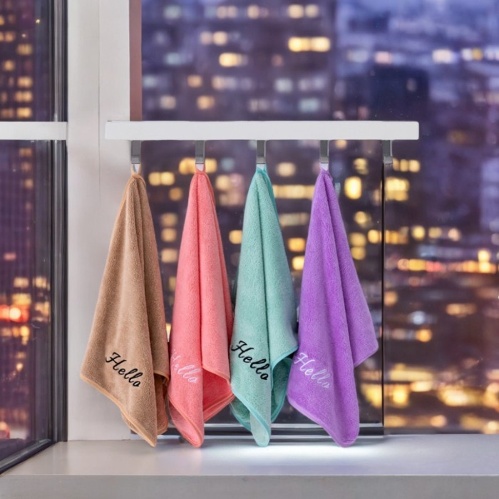 91家纺网 家纺一手货源 找家纺 （总）Hello珊瑚绒毛巾浴巾两件套电商福利直播加厚吸水毛巾浴巾套装