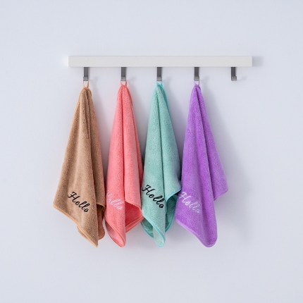 91家纺网 家纺一手货源 找家纺 （总）Hello珊瑚绒毛巾浴巾两件套电商赠品加厚吸水浴巾库存直播福利毛巾浴巾套装