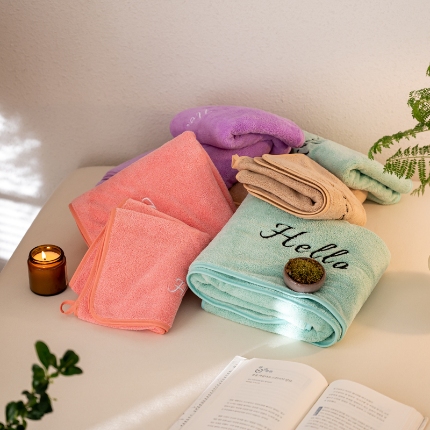 （总）电商赠品Hello珊瑚绒毛巾浴巾套装库存清仓直播福利