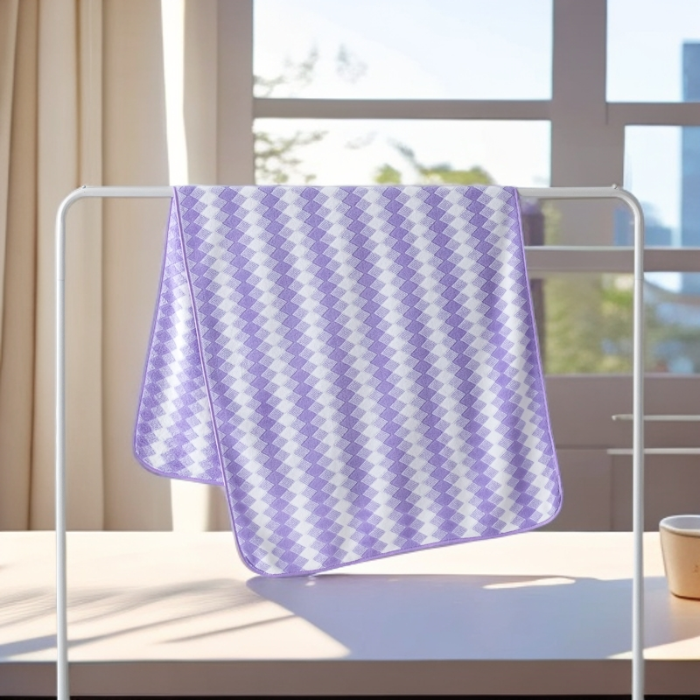 91家纺网 家纺一手货源 找家纺 （总）三色格珊瑚绒毛巾浴巾套装电商库存直播引流毛浴巾