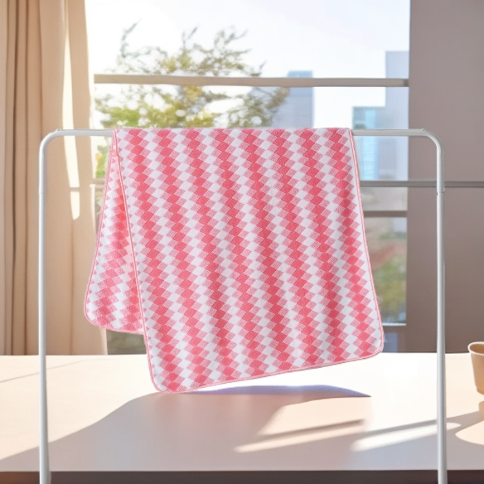 91家纺网 家纺一手货源 找家纺 （总）三色格珊瑚绒毛巾浴巾套装电商库存直播引流毛浴巾