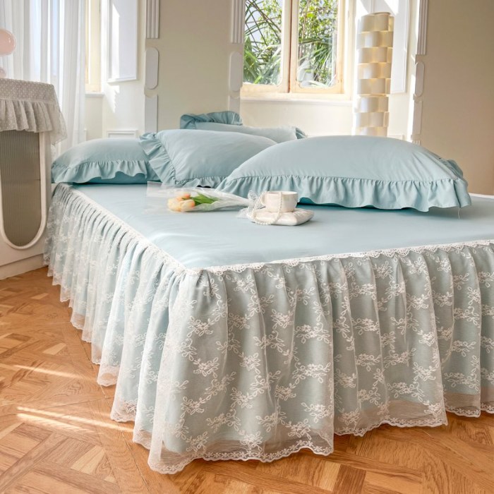 91家纺网 家纺一手货源 找家纺 （总）乐朵家居 2026春夏 23-3蔷薇 水洗棉麻 蕾丝床裙