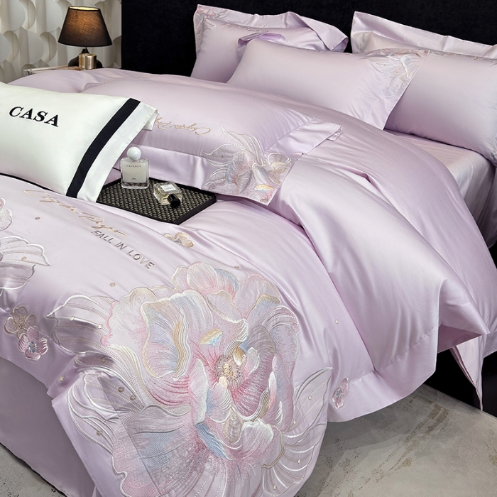 91家纺网 家纺一手货源 找家纺 （总）星蕴家纺 2025新款正宗澳棉长绒棉贡缎四件套-晨曦