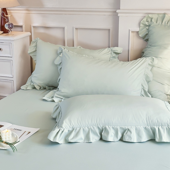 91家纺网 家纺一手货源 找家纺 （总）乐朵家居 2026新款 25-3郁金香 天丝缎蕾丝床裙+可配空调被