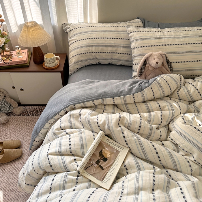 91家纺网 家纺一手货源 找家纺 （总）艾咪-Amy ntmy 2026新款全棉纯棉色织提花人字纹四件套-花织