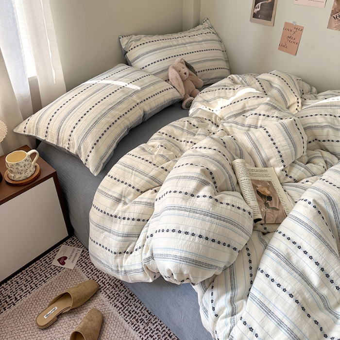 91家纺网 家纺一手货源 找家纺 （总）艾咪-Amy ntmy 2026新款全棉纯棉色织提花人字纹四件套-花织