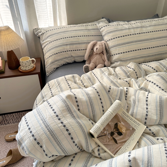 91家纺网 家纺一手货源 找家纺 （总）艾咪-Amy ntmy 2026新款全棉纯棉色织提花人字纹四件套-花织