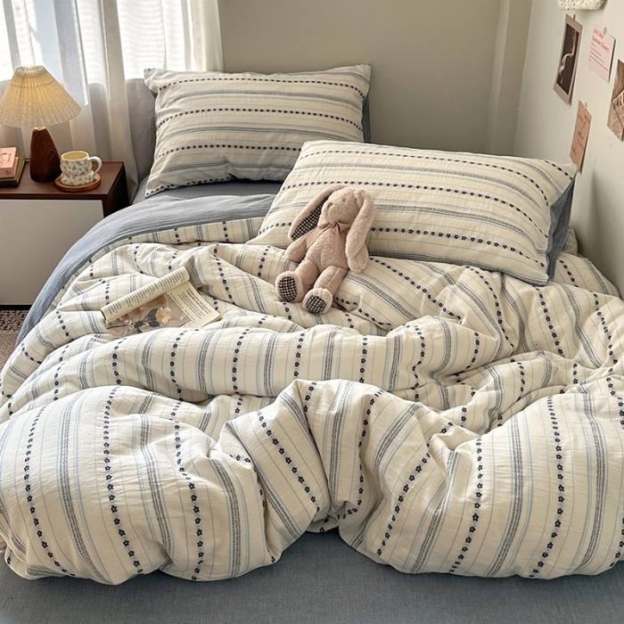 91家纺网 家纺一手货源 找家纺 （总）艾咪-Amy ntmy 2026新款全棉纯棉色织提花人字纹四件套-花织