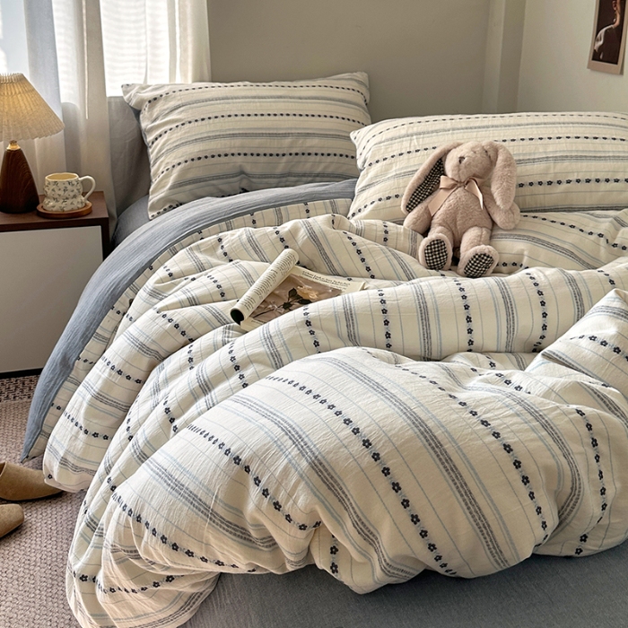 91家纺网 家纺一手货源 找家纺 （总）艾咪-Amy ntmy 2026新款全棉纯棉色织提花人字纹四件套-花织