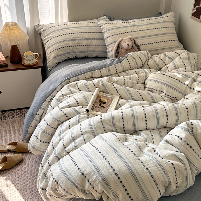 91家纺网 家纺一手货源 找家纺 （总）艾咪-Amy ntmy 2026新款全棉纯棉色织提花人字纹四件套-花织