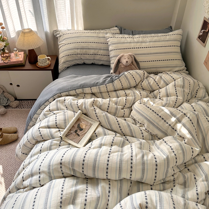 91家纺网 家纺一手货源 找家纺 （总）艾咪-Amy ntmy 2026新款全棉纯棉色织提花人字纹四件套-花织