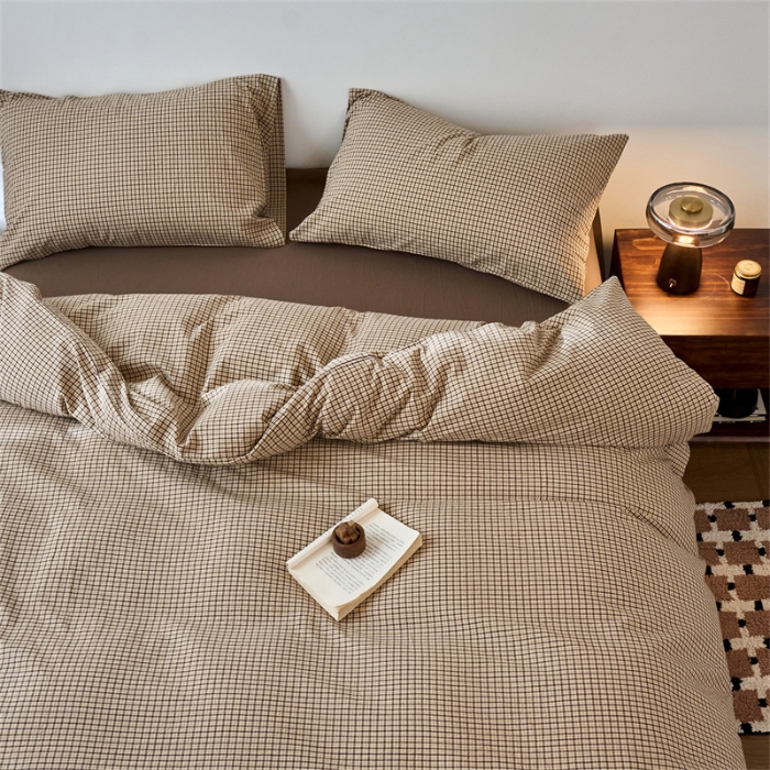 91家纺网 家纺一手货源 找家纺 （总）兰紫橙家纺 2026新款全棉A类深色复古色织方格子水洗棉-赫本雅素系列（含买家秀和质检报告）