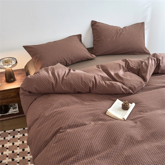 91家纺网 家纺一手货源 找家纺 （总）兰紫橙家纺 2026新款全棉A类深色复古色织方格子水洗棉-赫本雅素系列（含买家秀和质检报告）