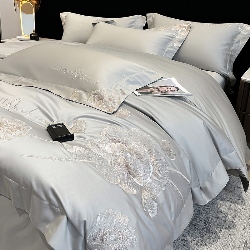 91家纺网 家纺一手货源 找家纺 （总）星蕴家纺 2026新款A类新疆全棉刺绣四件套-千禧,高级灰,千禧粉,奶昔白,浅香槟