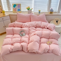 91家纺网 家纺一手货源 找家纺 （总）2026跨境外贸纯色双拼韩国提花棉四件套单被套单床单床笠单品简约素色纯色被套四件套北欧风水洗棉磨毛,T粉色,T灰色+T卡其,T粉色+T水绿,T水绿+T灰色,T卡其+T粉色,T宝石蓝+T卡其,T豆沙,T水绿,T卡其,T豆沙+T灰色,T灰色,T宝石蓝