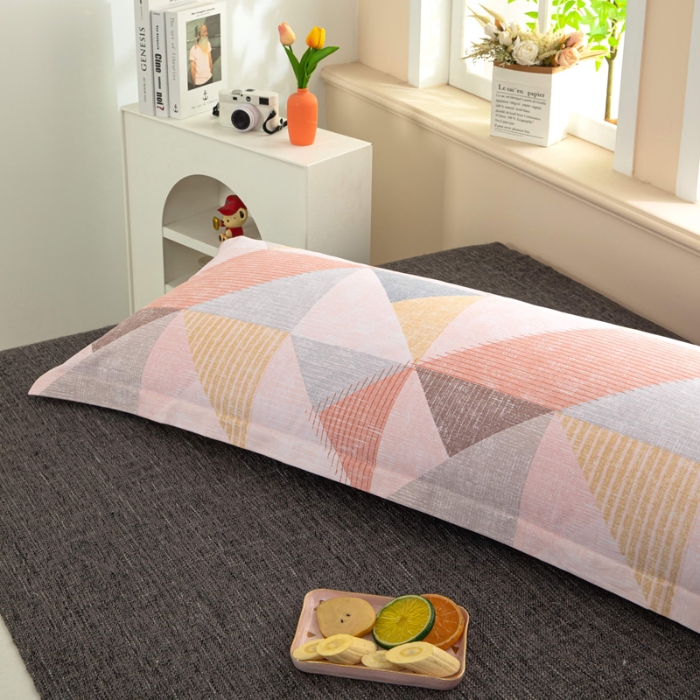 91家纺网 家纺一手货源 找家纺 喜相逢家纺2024新款 D26-双人枕套-纯棉磨毛长枕套全棉磨毛