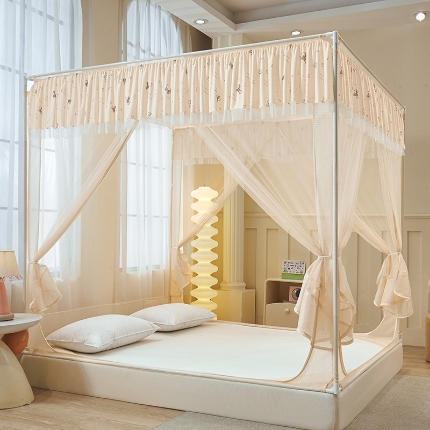 91家纺网 家纺一手货源 找家纺 （总）2026新款蚊帐高级家用卧室免安装防摔儿童花边小清新床笠底婴儿防止掉床加粗