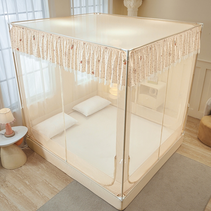 91家纺网 家纺一手货源 找家纺 （总）2026新款蚊帐高级家用卧室免安装防摔儿童花边小清新床笠底婴儿防止掉床加粗