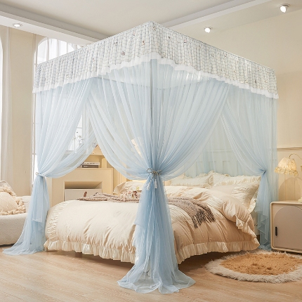 91家纺网 家纺一手货源 找家纺 （总）落地蚊帐宫廷花边款简约清新自然唯美防蚊加粗支架