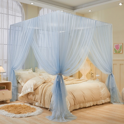 91家纺网 家纺一手货源 找家纺 （总）落地蚊帐宫廷花边款简约清新自然唯美防蚊加粗支架