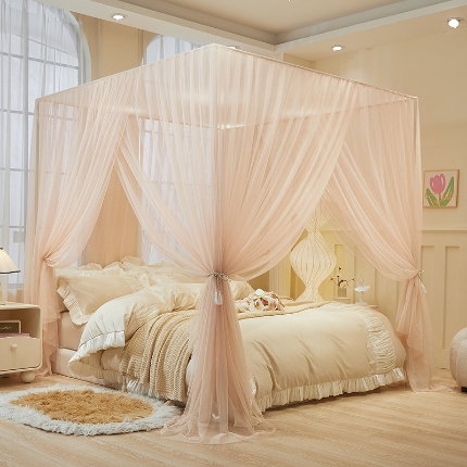 91家纺网 家纺一手货源 找家纺 （总）落地蚊帐宫廷花边款简约清新自然唯美防蚊加粗支架