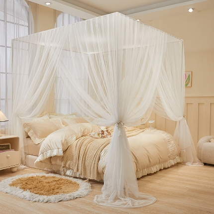 91家纺网 家纺一手货源 找家纺 （总）落地蚊帐宫廷花边款简约清新自然唯美防蚊加粗支架