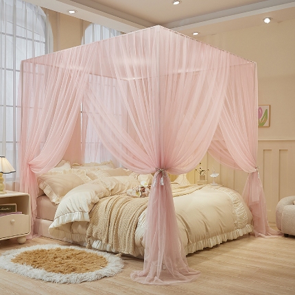 91家纺网 家纺一手货源 找家纺 （总）落地蚊帐宫廷花边款简约清新自然唯美防蚊加粗支架