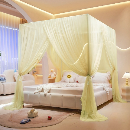 91家纺网 家纺一手货源 找家纺 （总）落地蚊帐宫廷花边款简约清新自然唯美防蚊加粗支架