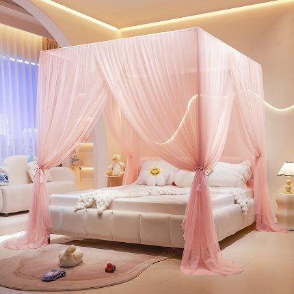 91家纺网 家纺一手货源 找家纺 （总）落地蚊帐宫廷花边款简约清新自然唯美防蚊加粗支架