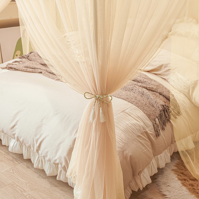 91家纺网 家纺一手货源 找家纺 （总）落地蚊帐宫廷花边款简约清新自然唯美防蚊加粗支架