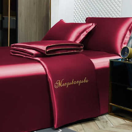 91家纺网 家纺一手货源 找家纺 总-梦尚舒2026新款水洗真丝冰丝天丝夏被四件套床单款床笠款