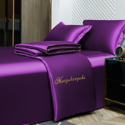 91家纺网 家纺一手货源 找家纺 总-梦尚舒2026新款水洗真丝冰丝天丝夏被四件套床单款床笠款