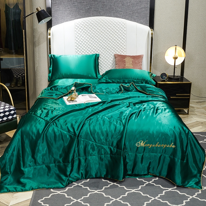 91家纺网 家纺一手货源 找家纺 总-梦尚舒2026新款水洗真丝冰丝天丝夏被四件套床单款床笠款