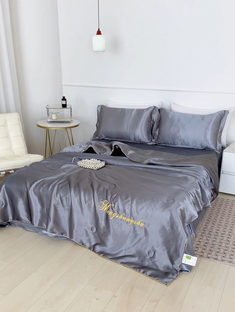 91家纺网 家纺一手货源 找家纺 （总）梦尚舒2026年新款水洗天丝夏被四件套真丝冰丝夏凉被