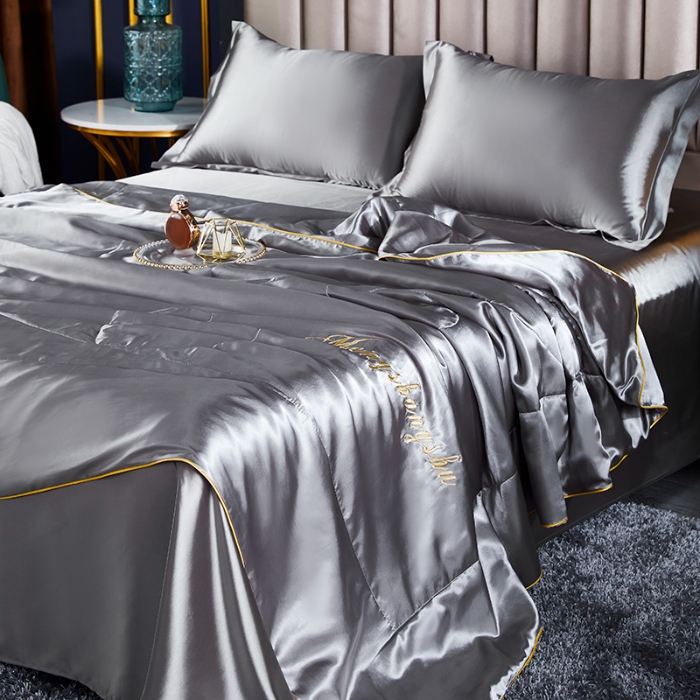 91家纺网 家纺一手货源 找家纺 （总）梦尚舒2026年新款水洗天丝夏被四件套真丝冰丝夏凉被