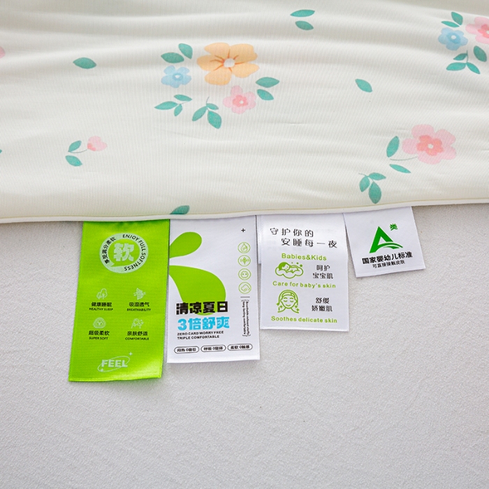 91家纺网 家纺一手货源 找家纺 2026新款3D数码印花有氨凉感丝夏被冰丝夏凉被空调被填充大豆纤维夏被 楚楚花颜