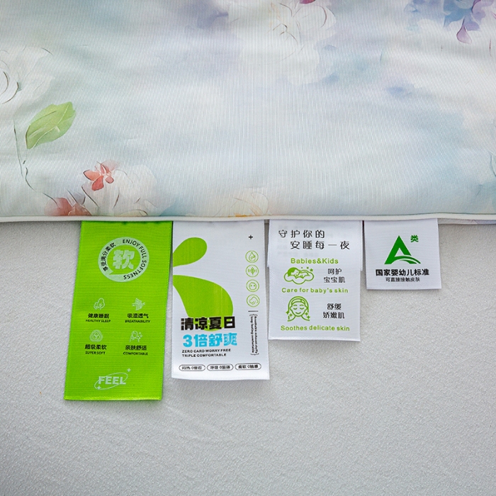 91家纺网 家纺一手货源 找家纺 2026新款3D数码印花有氨凉感丝夏被冰丝夏凉被空调被填充大豆纤维夏被 花城秘境