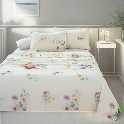 2026新款3D数码印花有氨凉感丝夏被冰丝夏凉被空调被填充大豆纤维夏被 花样晨熙